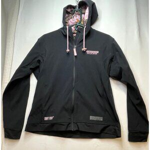 Oregon Ducks hooded jacket womens medium full zip long sleeve Drift Creek black